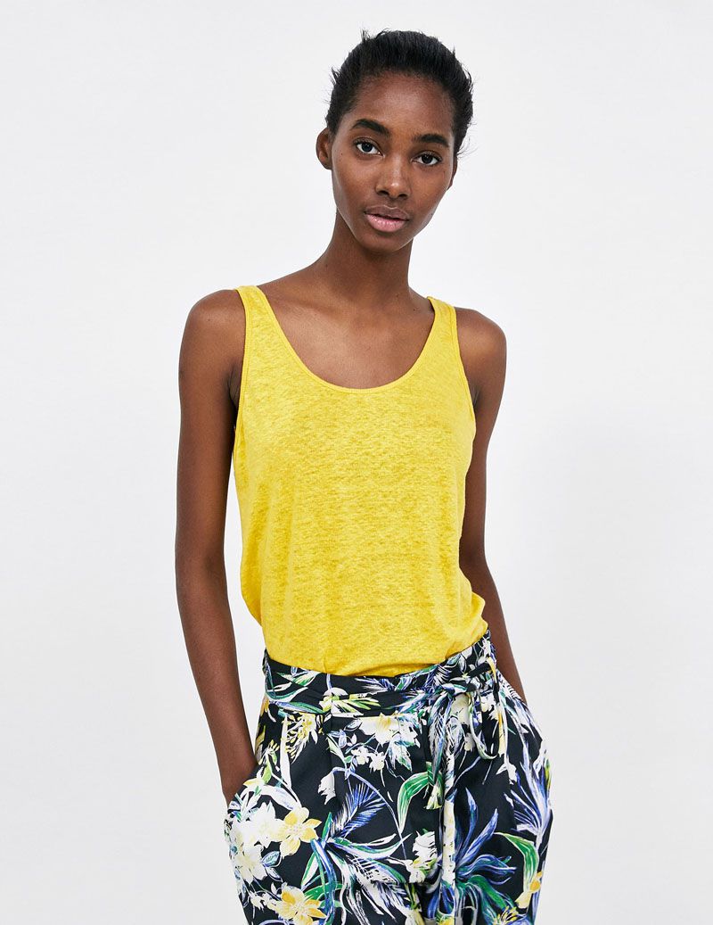 Strappy Linen Top - الصورة 4