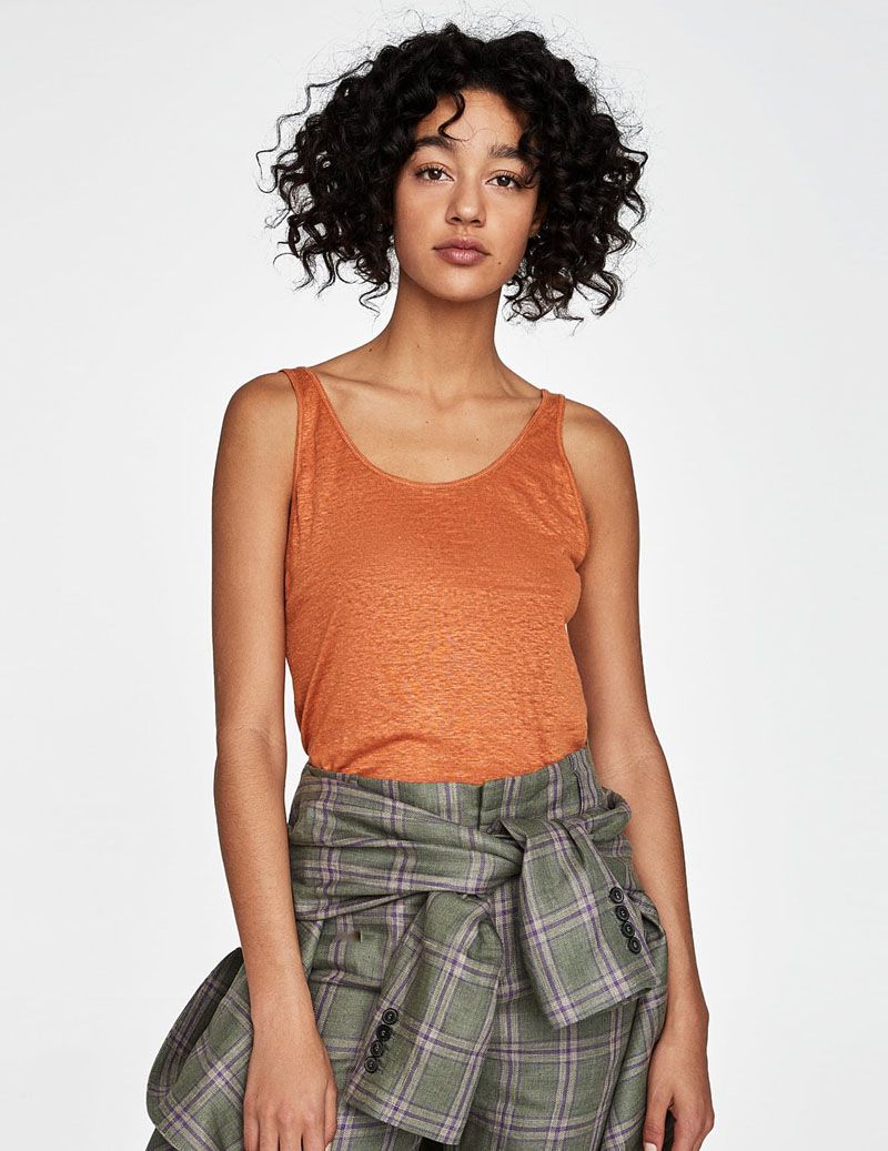 Strappy Linen Top - الصورة 3