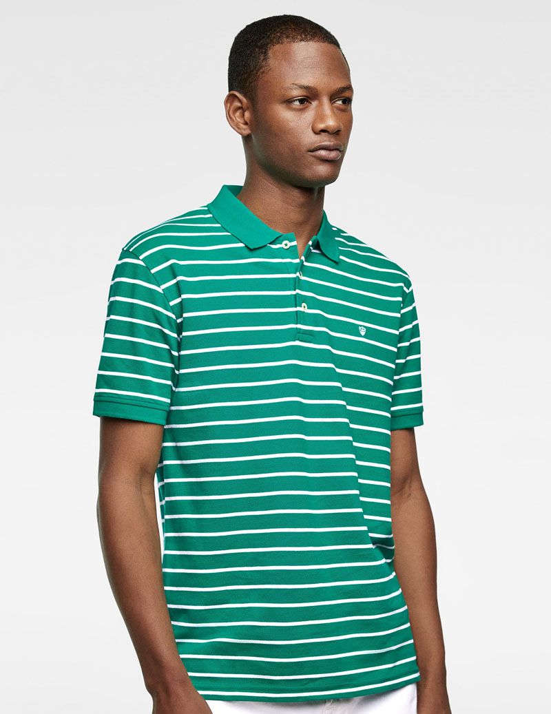 Basic Striped Polo Shirt - الصورة 2
