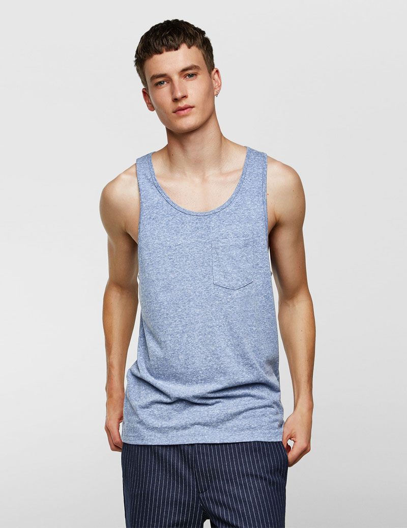 Sleeveless T-Shirt With Pocket