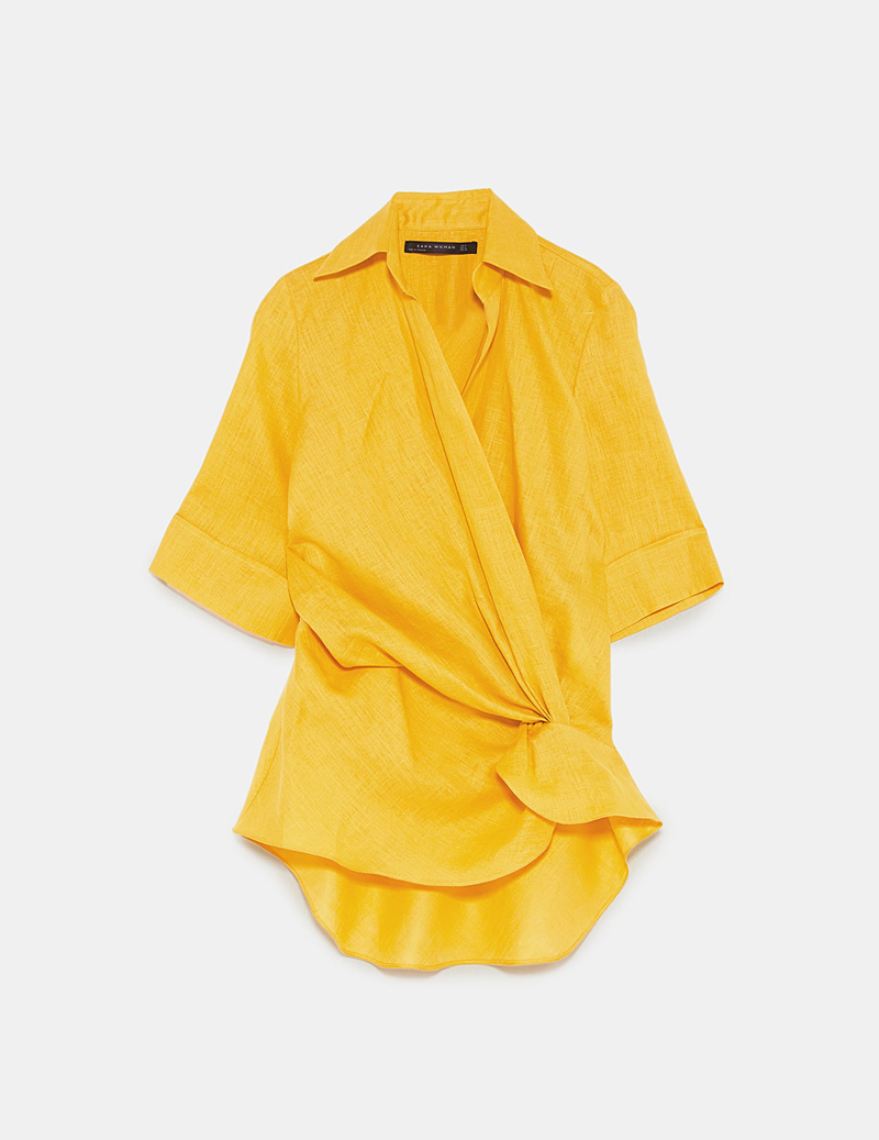 Linen T-Shirt with Ripped Trym