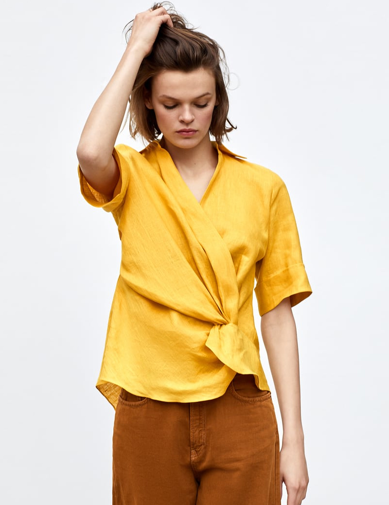 Linen T-Shirt with Ripped Trym - Image 2