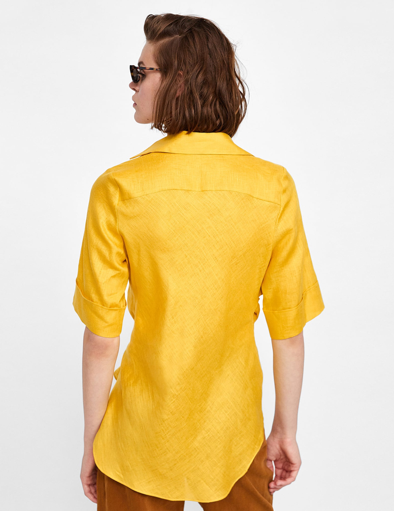 Linen T-Shirt with Ripped Trym - Image 3